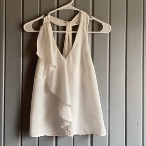 White ruffle tank